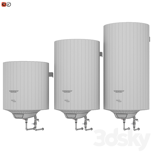 Set Water heater Water heater ARISTON PRO1 ECO INOX ABS PW 3ds Max - thumbnail 3