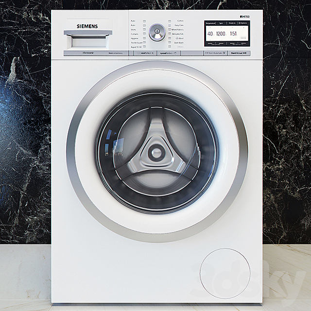 Siemens IQ-700 Washing Machine 3ds Max - thumbnail 1