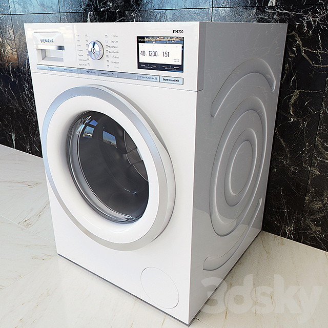 Siemens IQ-700 Washing Machine 3ds Max - thumbnail 2