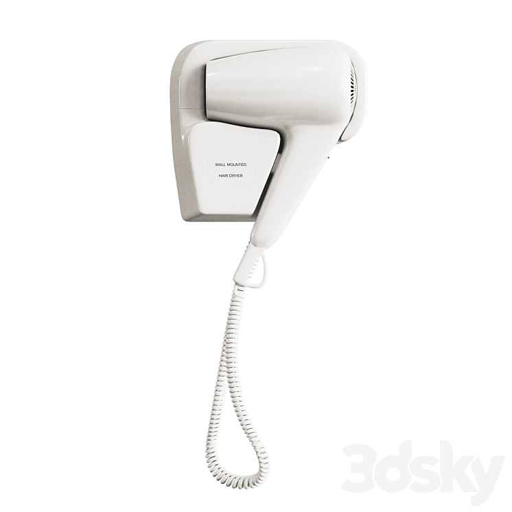 Wall mount hair dryer 3DS Max - thumbnail 1