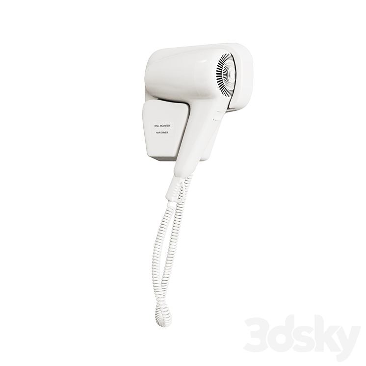 Wall mount hair dryer 3DS Max - thumbnail 2