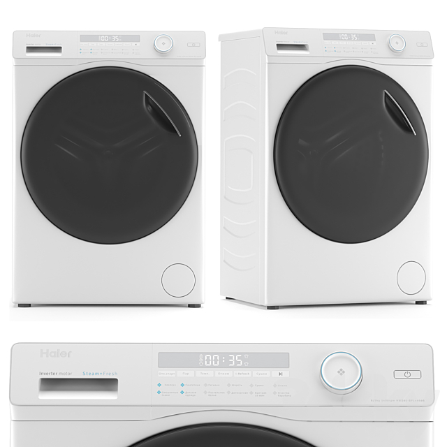 WASHER-DRYER HAIER HWD80-BP14959B 3ds Max - thumbnail 1