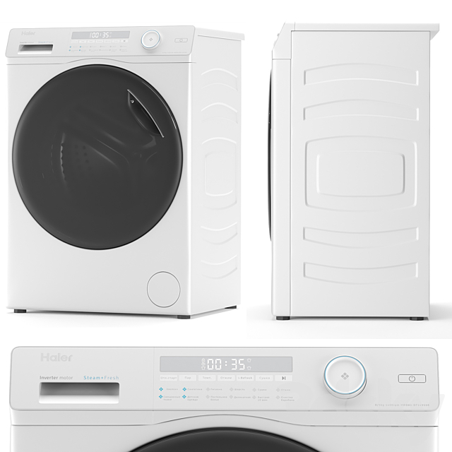 WASHER-DRYER HAIER HWD80-BP14959B 3ds Max - thumbnail 2