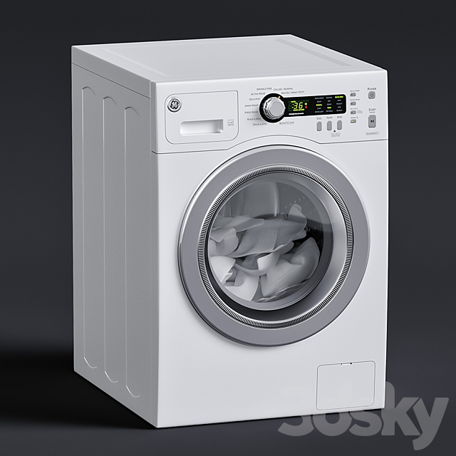 Washer GE 2.2 DOE CU. FT 3DS Max Model - thumbnail 1