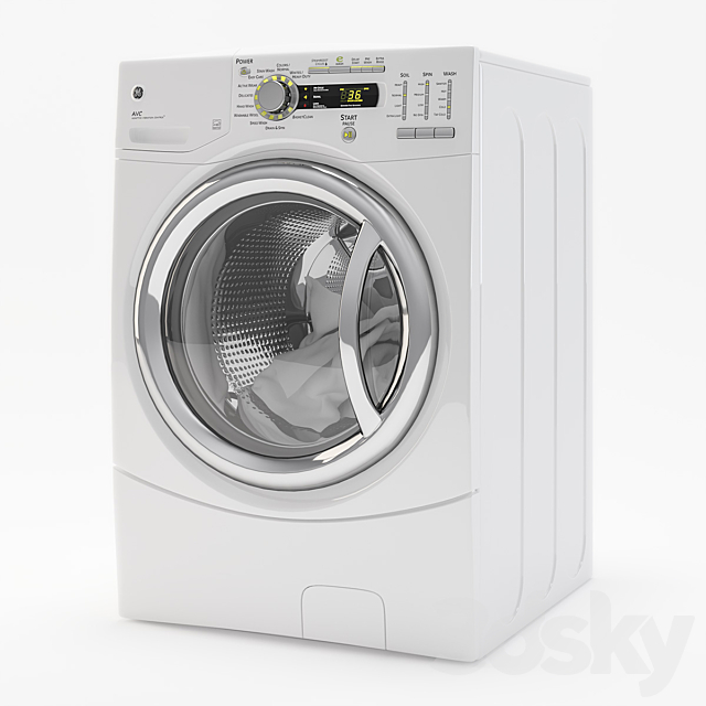 Washer GE 4.1 DOE CU. FT 3DSMax File - thumbnail 1