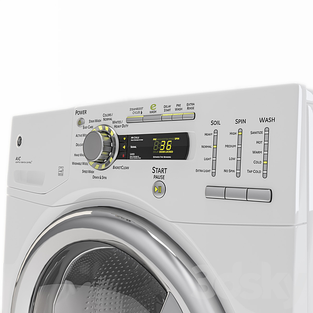 Washer GE 4.1 DOE CU. FT 3DSMax File - thumbnail 2