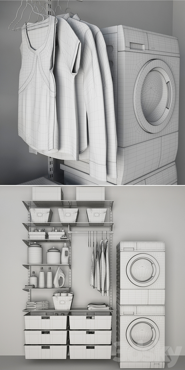 Washing and drying machine ELECTROLUX I Laundry 3ds Max - thumbnail 3