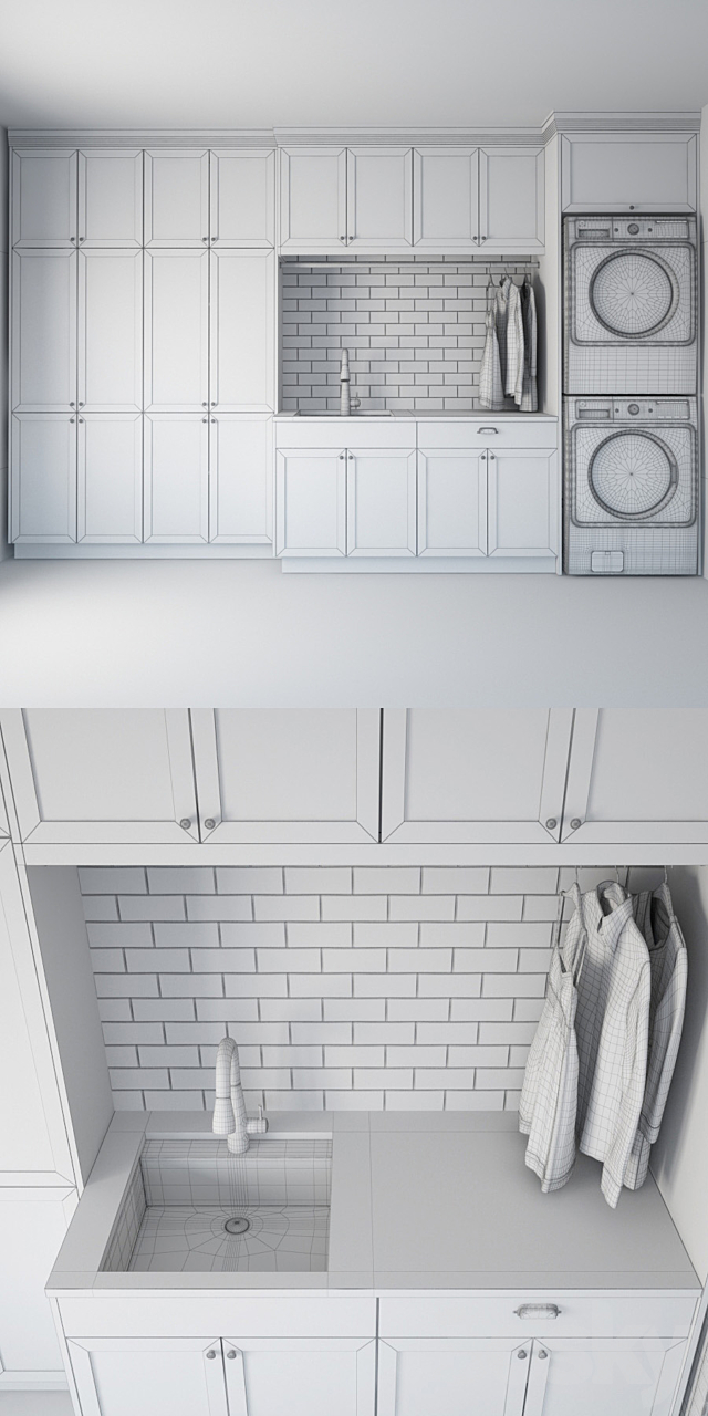 Washing and drying machine Kenmore Elite I Laundry 3ds Max - thumbnail 3