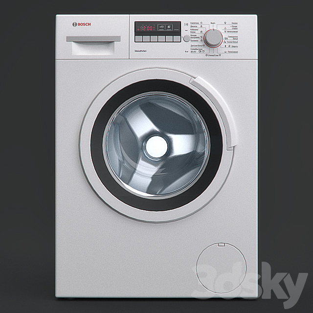 Washing machine and laundry basket 3ds Max - thumbnail 3