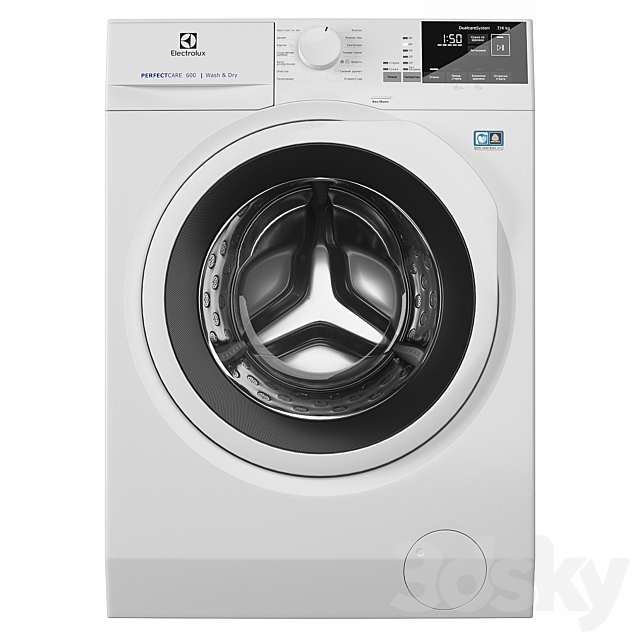 Washing machine Electrolux EW7WR447W 3ds Max - thumbnail 1