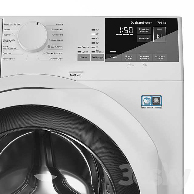 Washing machine Electrolux EW7WR447W 3ds Max - thumbnail 2