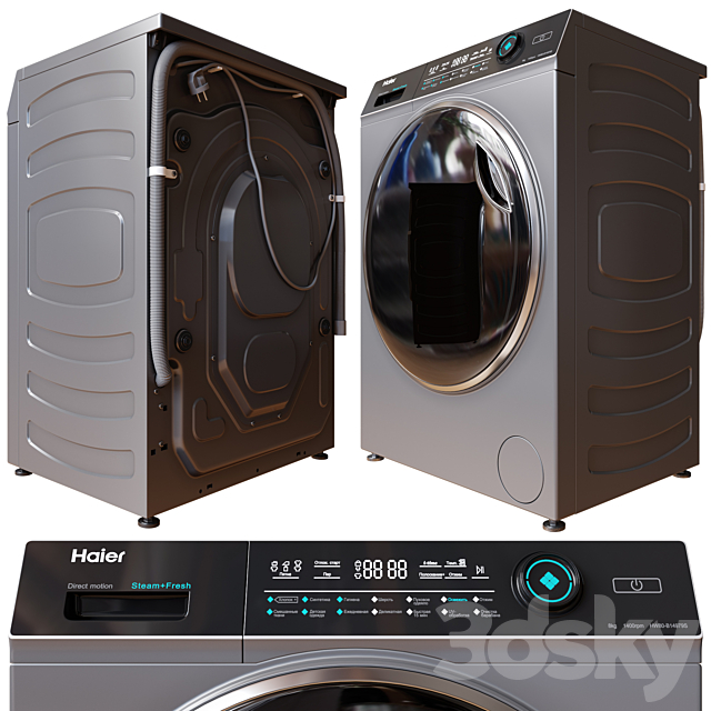 Washing Machine HAIER HW80-B14979S 3DSMax File - thumbnail 1