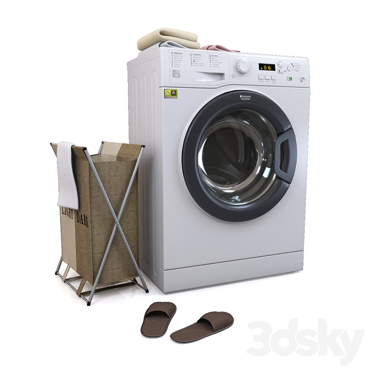 Washing machine Hotpoint-Ariston VMSF 501 B 3DS Max - thumbnail 1