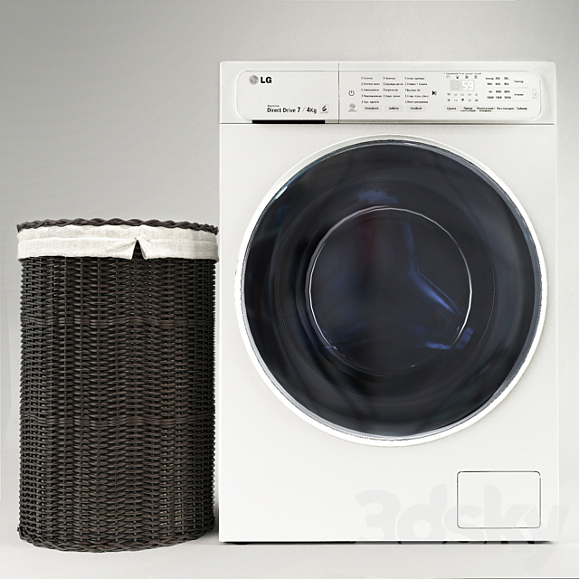 washing machine LG 3DSMax File - thumbnail 2