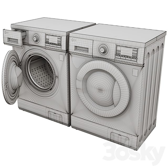 Washing Machine LG F1096ND3 3DSMax File - thumbnail 3