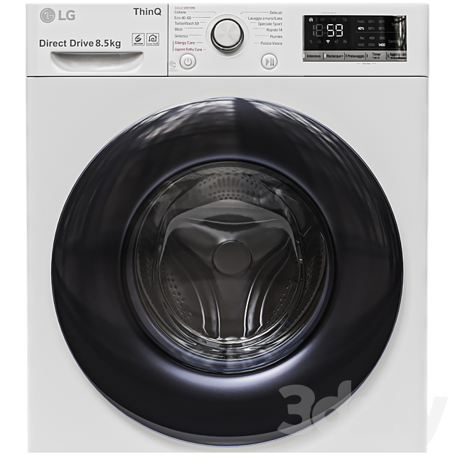 Washing machine LG F2V5GS0WT 3DS Max Model - thumbnail 2