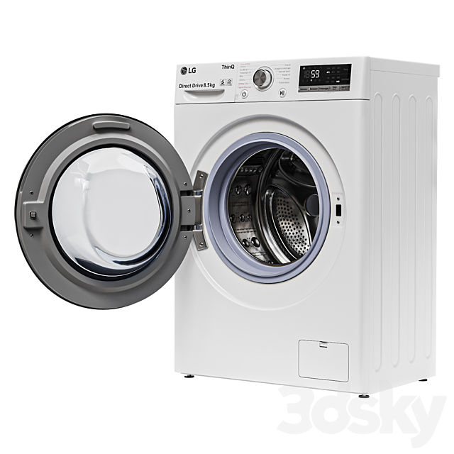 Washing machine LG F2V5GS0WT 3DS Max Model - thumbnail 3