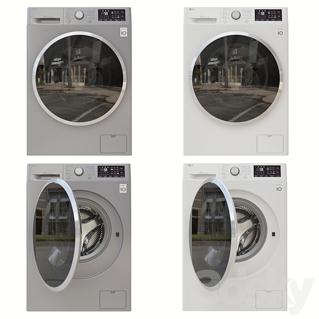 Washing Machine LG F4J6VS0W 3DS Max Model - thumbnail 2