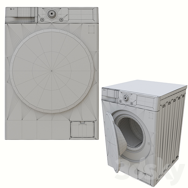 Washing Machine LG F4J6VS0W 3DS Max Model - thumbnail 3