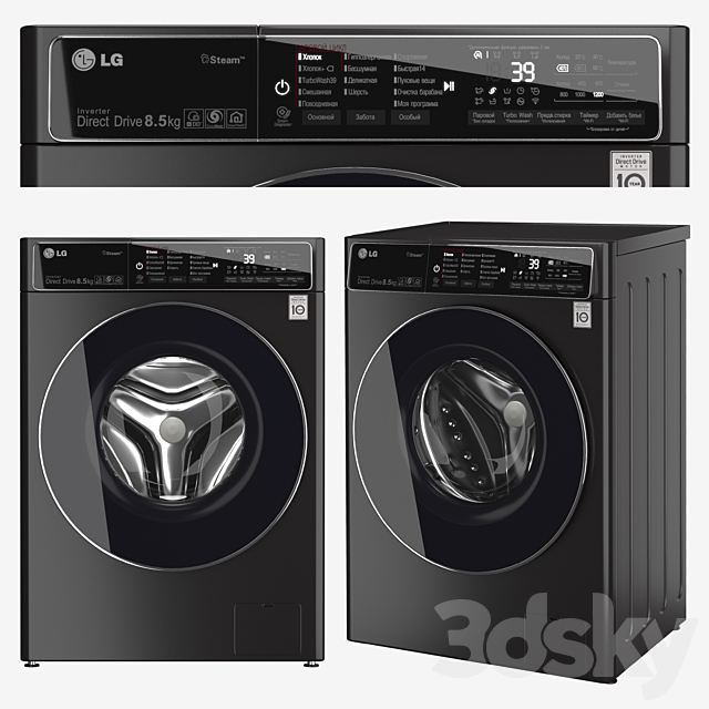 washing machine LG_AIDD_F2T9GW9P 3ds Max - thumbnail 1