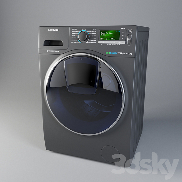 Washing machine Samsung WW8500K 3DSMax File - thumbnail 1