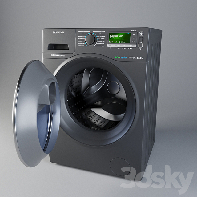 Washing machine Samsung WW8500K 3DSMax File - thumbnail 3