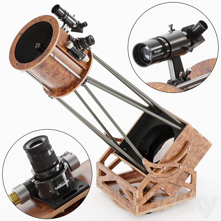 250 mm. dobson mount telescope 3DS Max - thumbnail 1