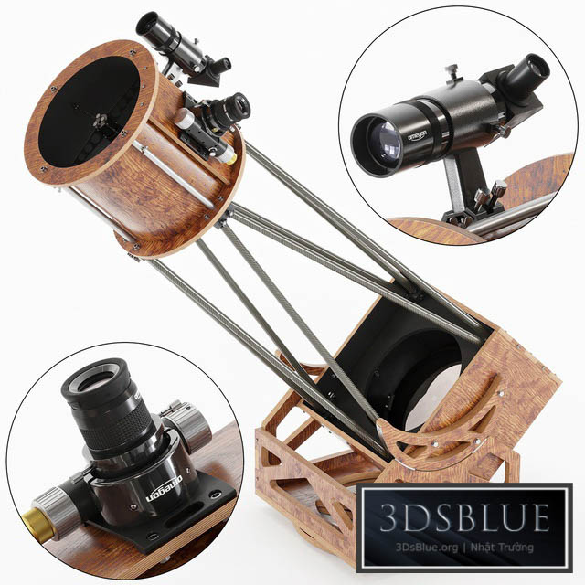 250 mm. dobson mount telescope 3DS Max - thumbnail 3