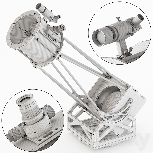 250 mm. dobson mount telescope 3DSMax File - thumbnail 5