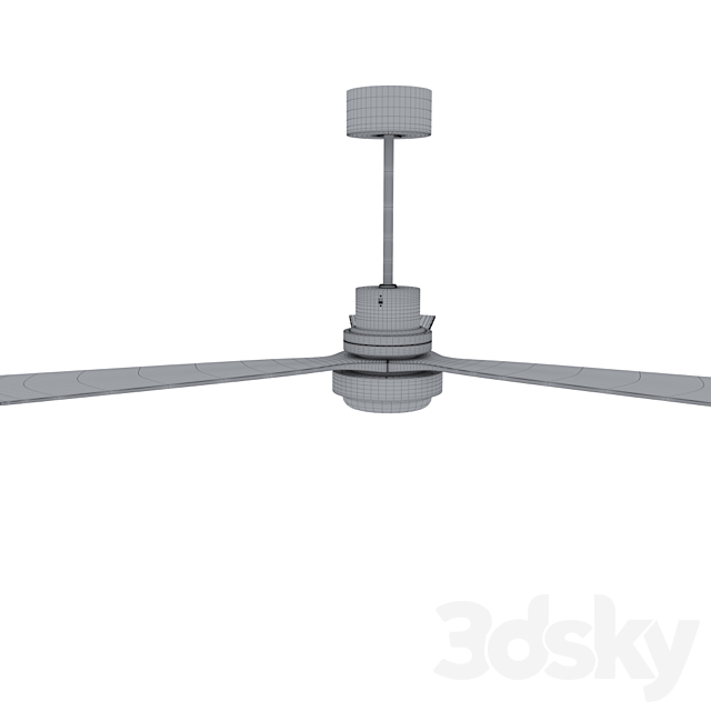 52 “Ceiling Fan Remote Control 3 Blades LED 3ds Max - thumbnail 3