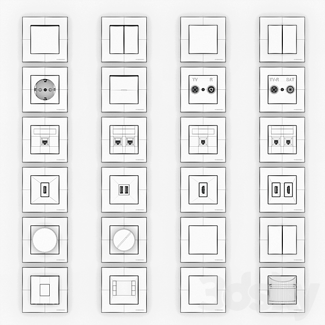 ABB Niessen SKY switches and sockets 3DS Max Model - thumbnail 4