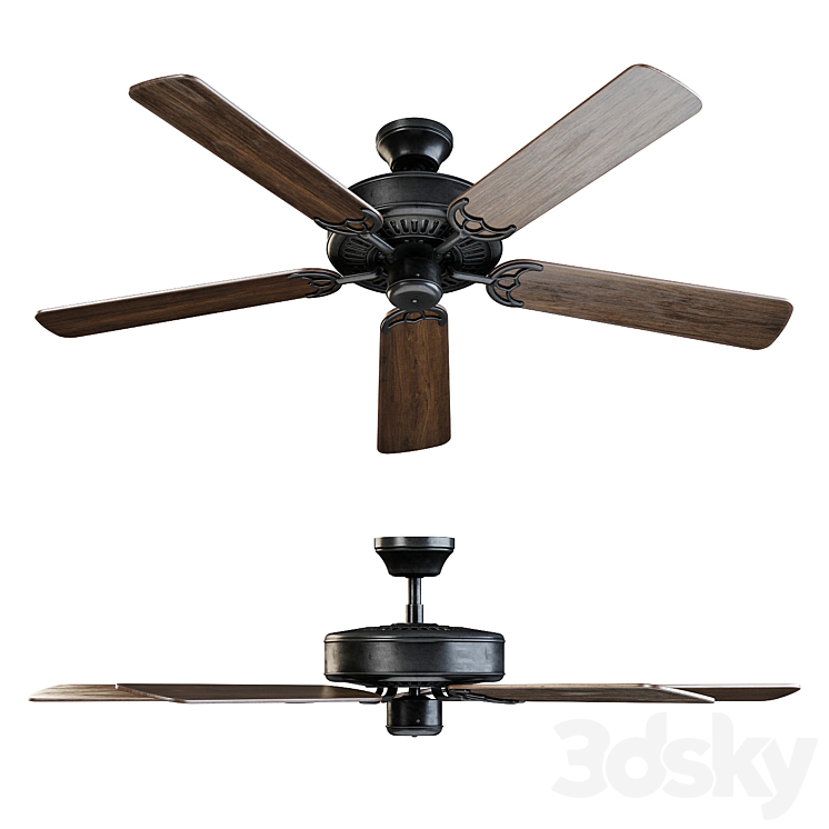 ALOHA Brown ceiling fan 3DS Max - thumbnail 1