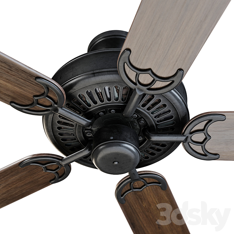 ALOHA Brown ceiling fan 3DS Max - thumbnail 2