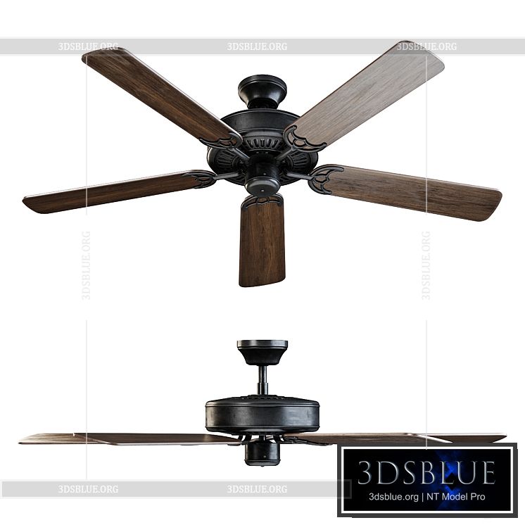 ALOHA Brown ceiling fan 3DS Max - thumbnail 3