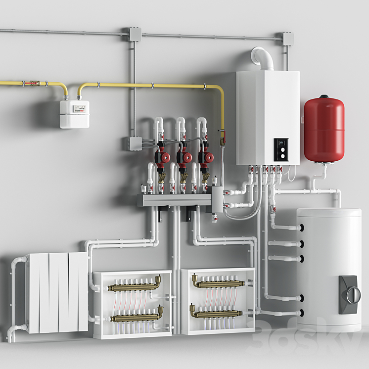 Boiler room 3DS Max Model - thumbnail 1