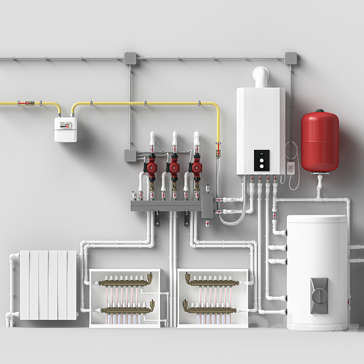 Boiler room 3DS Max Model - thumbnail 2