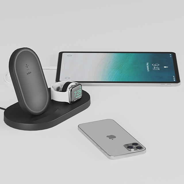 BOOST↑UP™ Wireless Charging Dock for iPhone + Apple Watch + USB-A port iPad 3ds Max - thumbnail 2