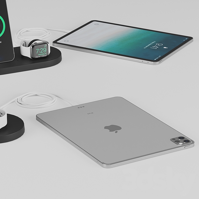 BOOST↑UP™ Wireless Charging Dock for iPhone + Apple Watch + USB-A port iPad 3ds Max - thumbnail 3