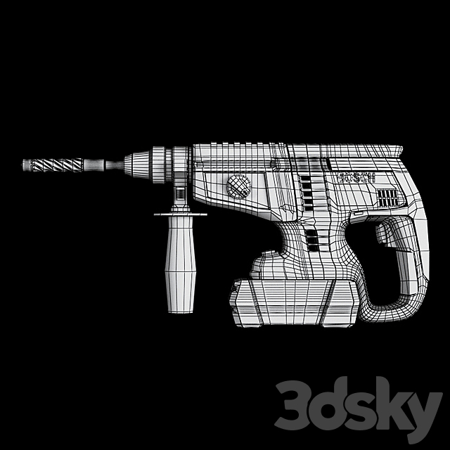 BOSCH cordless drill 3ds Max - thumbnail 3