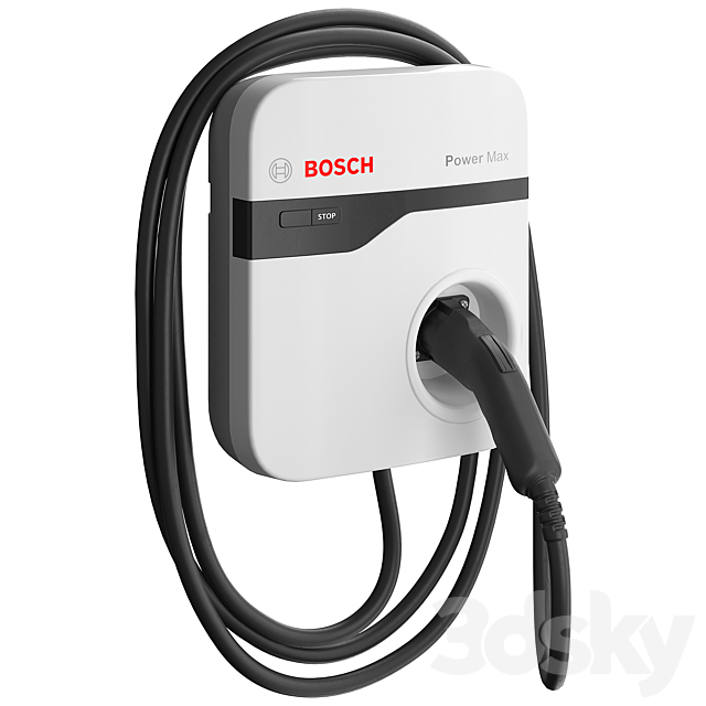 Bosch Electric Car Power Max Charging Station 3ds Max - thumbnail 1