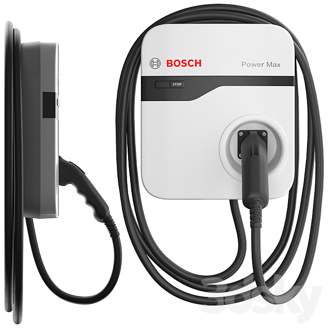 Bosch Electric Car Power Max Charging Station 3ds Max - thumbnail 2