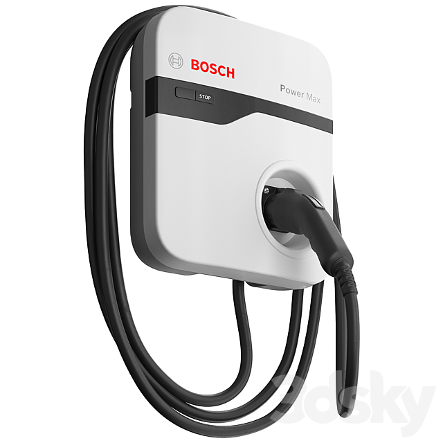 Bosch Electric Car Power Max Charging Station 3ds Max - thumbnail 3