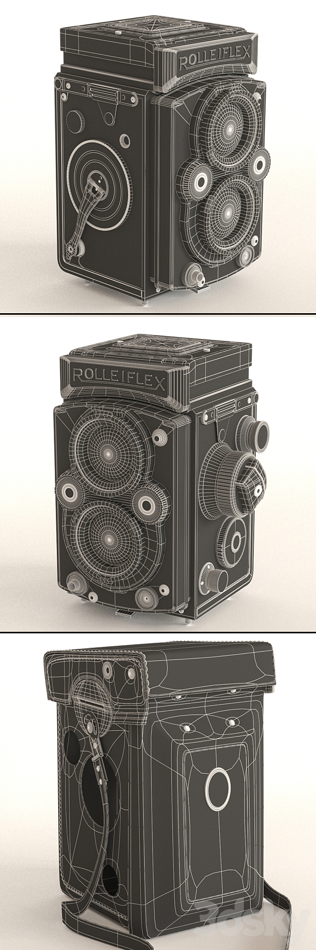 Camera with Rolleiflex cover 3DS Max Model - thumbnail 3