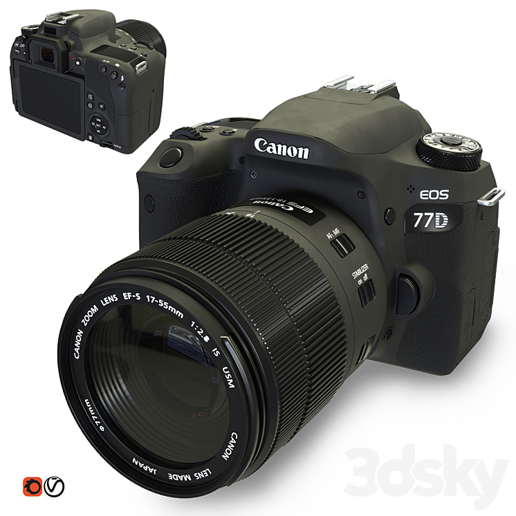 Canon EOS 77D SLR Camera 3DS Max - thumbnail 1