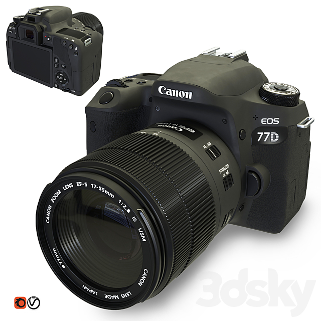 Canon EOS 77D SLR Camera 3DSMax File - thumbnail 1