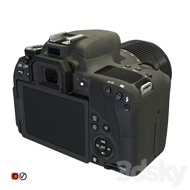 Canon EOS 77D SLR Camera 3DSMax File - thumbnail 2