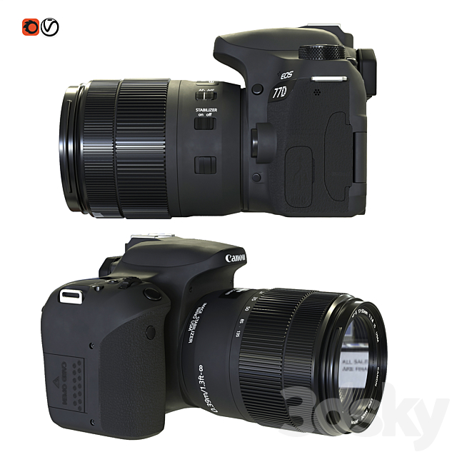 Canon EOS 77D SLR Camera 3DSMax File - thumbnail 4