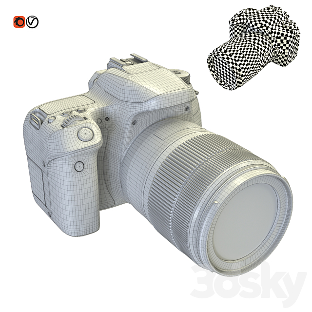 Canon EOS 77D SLR Camera 3DSMax File - thumbnail 5