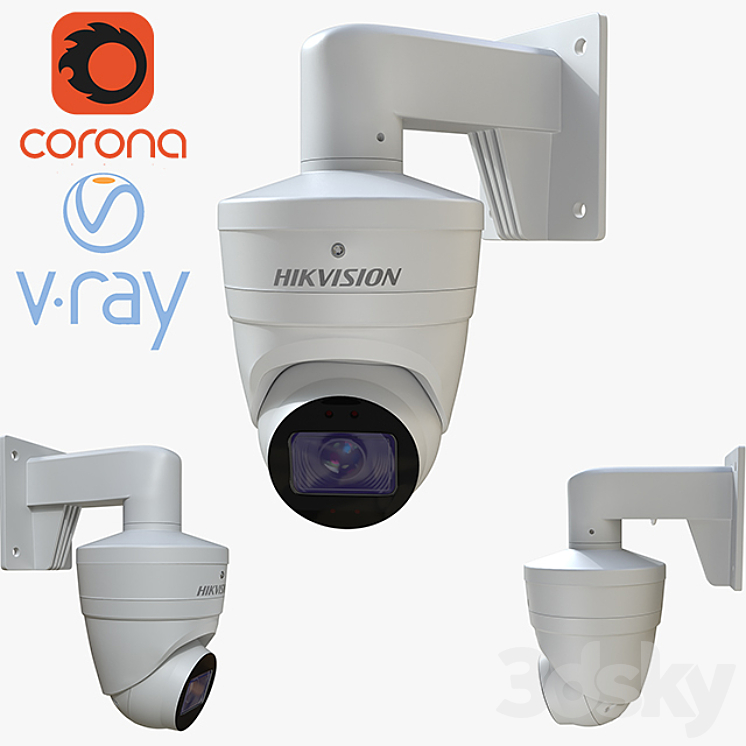 CCTV Surveillance Cameras HikVision 3DS Max - thumbnail 1