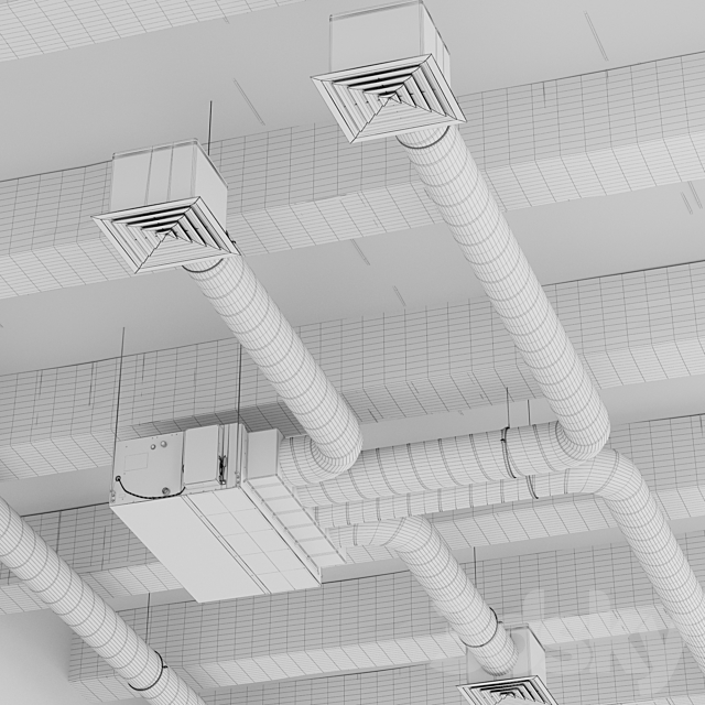 Ceiling ventilation system 3DS Max Model - thumbnail 2